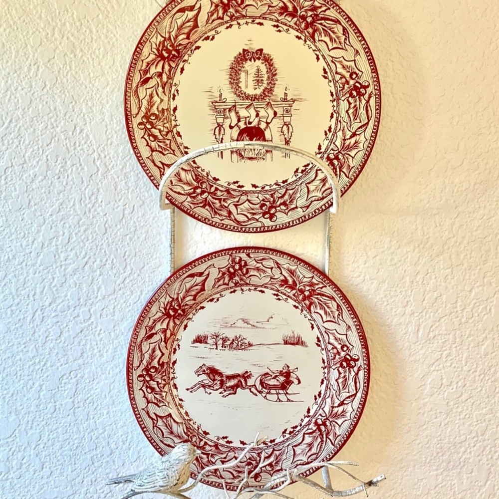 RH Vintage Holiday Charger Set of three. For dining room table/display